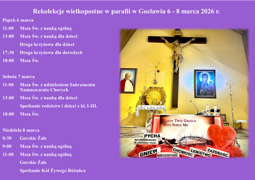 wielki post rekolekcje 2026